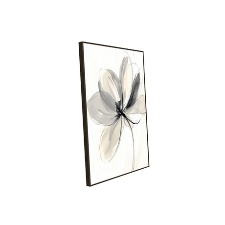 Minimalist Black And White Floral Canvas Wall Art