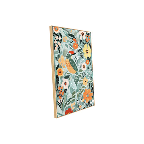 Floral Paradise: Vibrant Bird And Bloom Canvas Wall Art