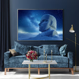 Celestial Night And Snow Sculpture Canvas Wall Art