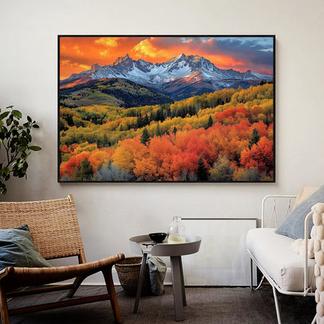 Majestic Autumn Mountain Canvas Wall Art