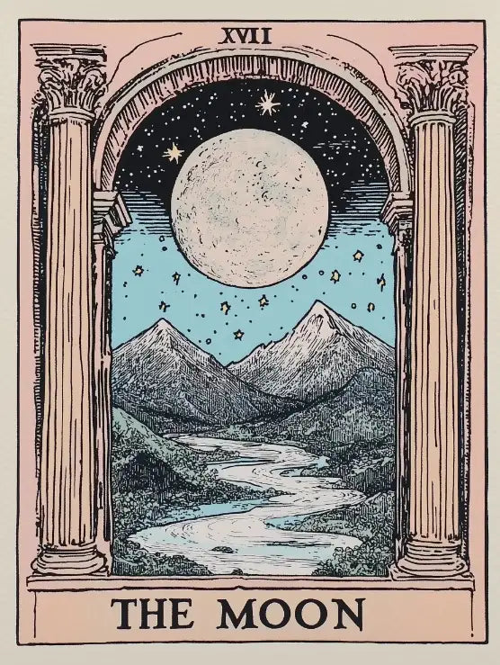 The Moon Tarot: Mystical Canvas Wall Art