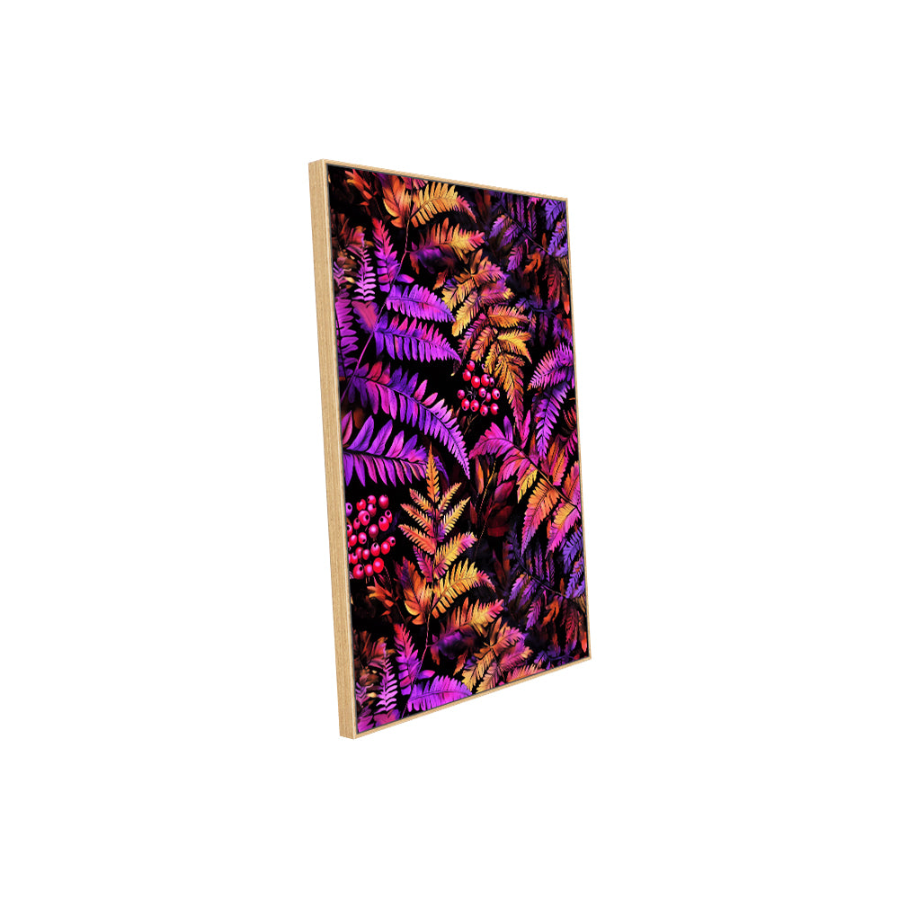 Vivid Fern Fantasy: Colorful Botanical Canvas Wall Art