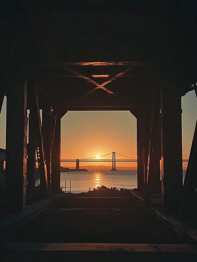 Framed Horizon Sunset Canvas Wall Art