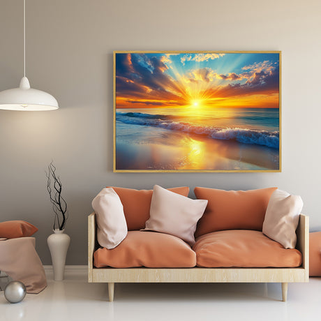 Radiant Ocean Sunset Canvas Wall Art