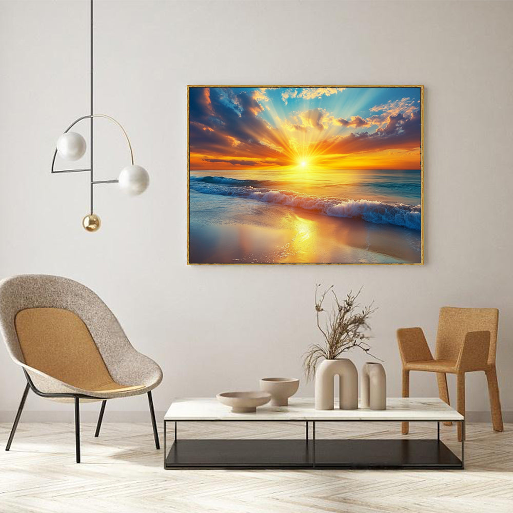 Radiant Ocean Sunset Canvas Wall Art