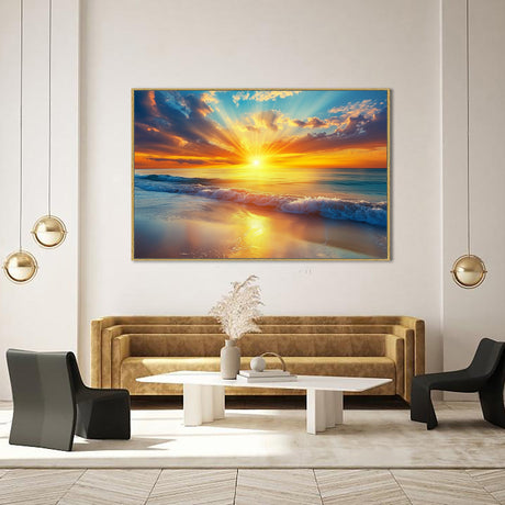 Radiant Ocean Sunset Canvas Wall Art