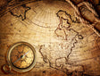 Ancient Paths: World Map With Nautical Compass And Rope Canvas Wall Art