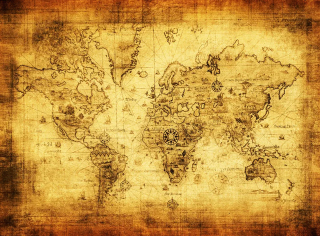 Ancient Atlas: Vintage World Map Canvas Wall Art