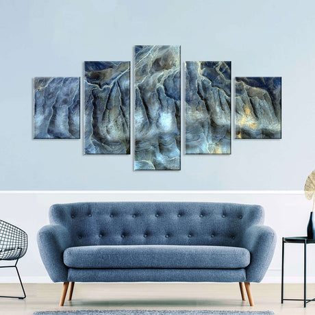 Mesmerizing 5-Piece Abstract Aerial Desert Canvas Wall Art