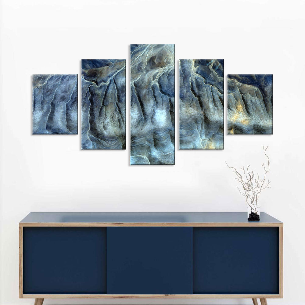 Mesmerizing 5-Piece Abstract Aerial Desert Canvas Wall Art