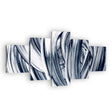 Bold 5-Piece Black and White Brushstroke Canvas Wall Art