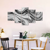 5-piece Black and White Marble Pattern Canvas Wall Art