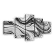 5-piece Black and White Marble Pattern Canvas Wall Art