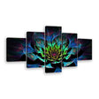 5-Piece Colorful Lotus Bloom Canvas Wall Art