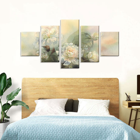 Abstract Bouquet of Peonies Canvas Wall Art