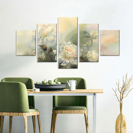 Abstract Bouquet of Peonies Canvas Wall Art