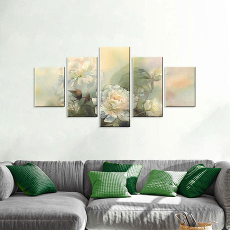 Abstract Bouquet of Peonies Canvas Wall Art