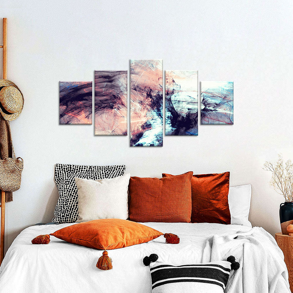 Dynamic 5-Piece Color Burst Abstract Canvas Wall Art