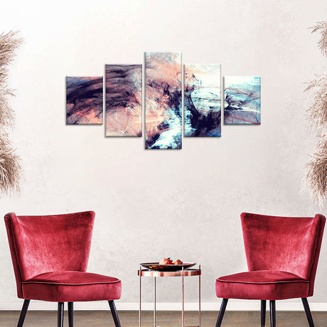 Dynamic 5-Piece Color Burst Abstract Canvas Wall Art