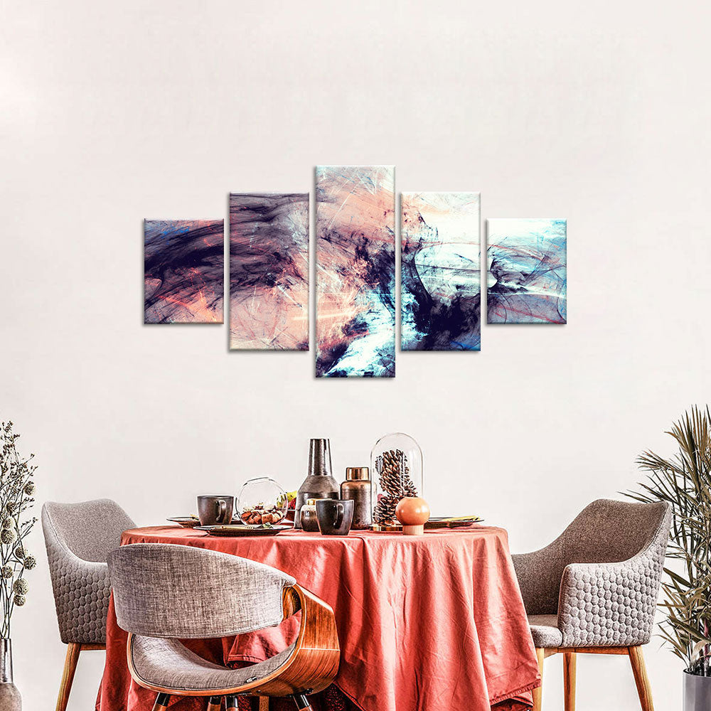 Dynamic 5-Piece Color Burst Abstract Canvas Wall Art