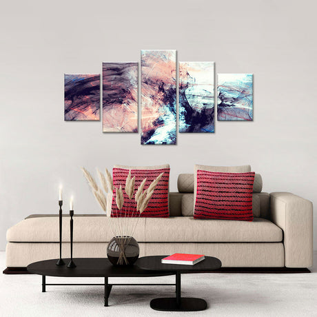 Dynamic 5-Piece Color Burst Abstract Canvas Wall Art