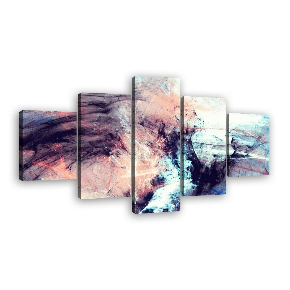 Dynamic 5-Piece Color Burst Abstract Canvas Wall Art