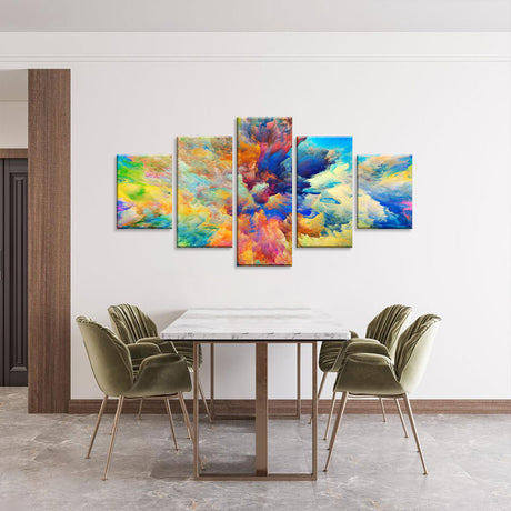 Vibrant 5-Piece Color Explosion Abstract Canvas Wall Art