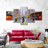 Colorful Couples in Paris City Canvas Wall Art