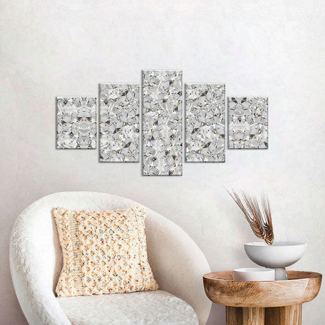 Elegant 5-Piece Crystal Diamond Abstract Canvas Wall Art