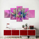 Abstract Crystal Lotus Flower Canvas Wall Art