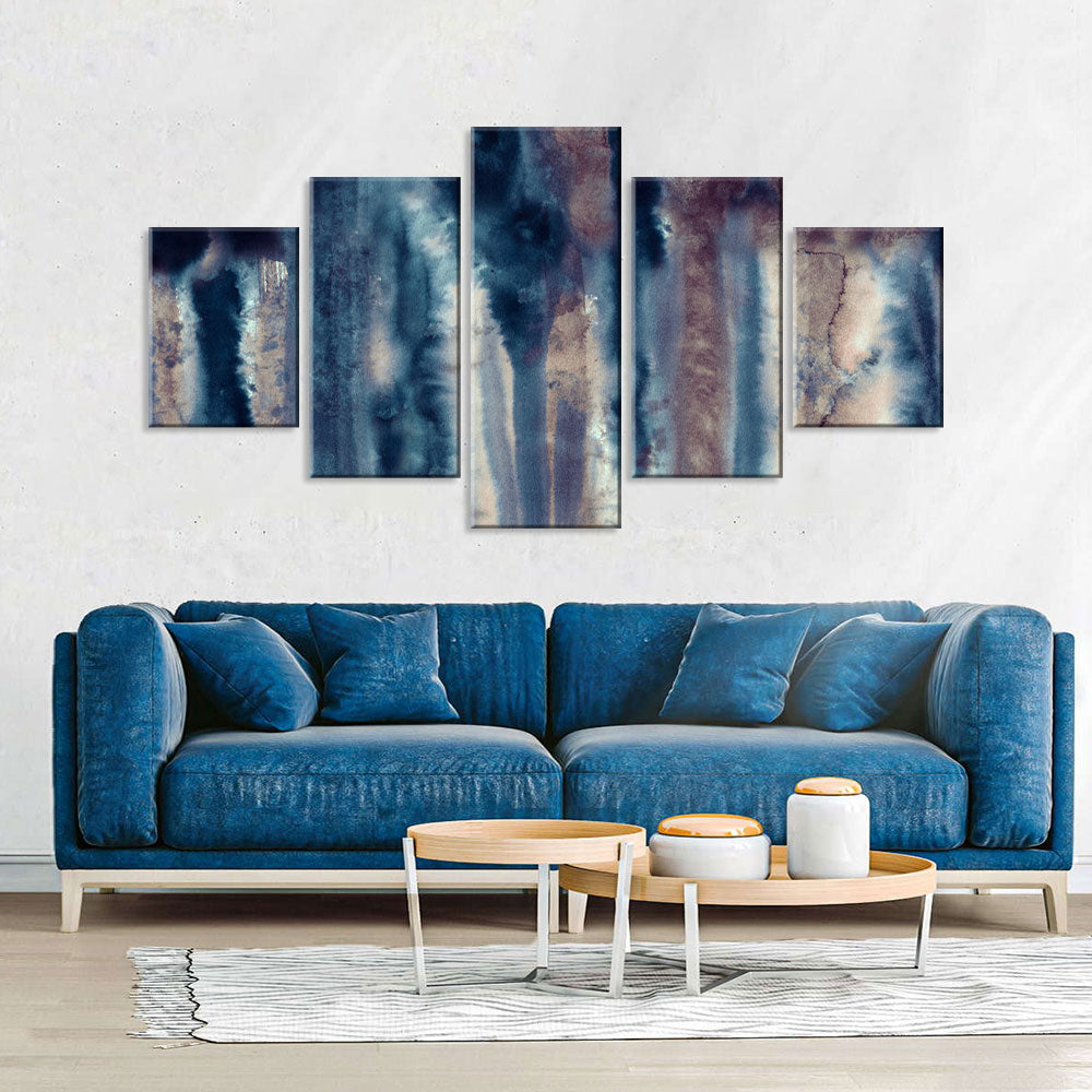 Mystic Shadows 5-Piece Abstract Batik Canvas Wall Art