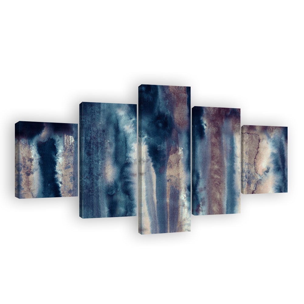 Mystic Shadows 5-Piece Abstract Batik Canvas Wall Art