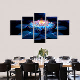 Abstract Digital Lotus Flower Canvas Wall Art