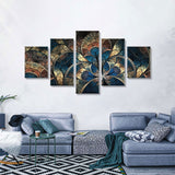 Mystical Mosaic 5-Piece Abstract Fantasy Flowers Canvas Wall Art