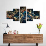 Mystical Mosaic 5-Piece Abstract Fantasy Flowers Canvas Wall Art