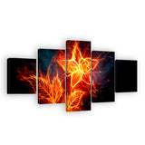 Blossom 5-Piece Abstract Fire Flower Canvas Wall Art