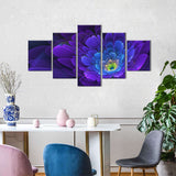 Abstract Fractal Purple Flower Canvas Wall Art