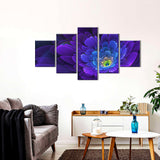 Abstract Fractal Purple Flower Canvas Wall Art