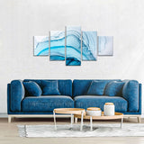 Arctic Tides 5-Piece Abstract Frozen Waves Canvas Wall Art