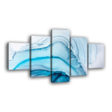 Arctic Tides 5-Piece Abstract Frozen Waves Canvas Wall Art