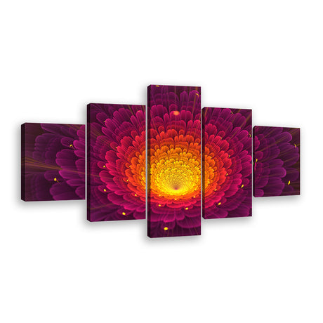 Abstract Gerbera Fractal Flower Canvas Wall Art