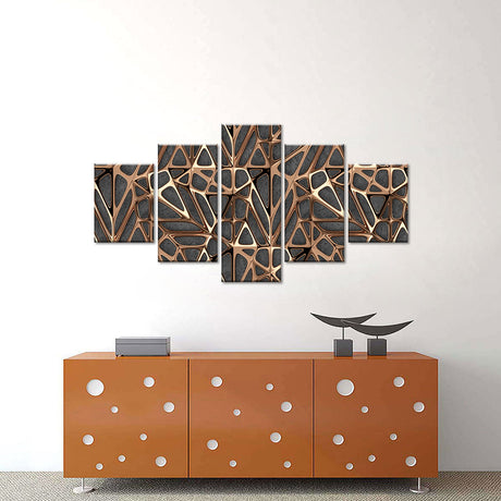 Abstract Gold Metal Pattern Canvas Wall Art