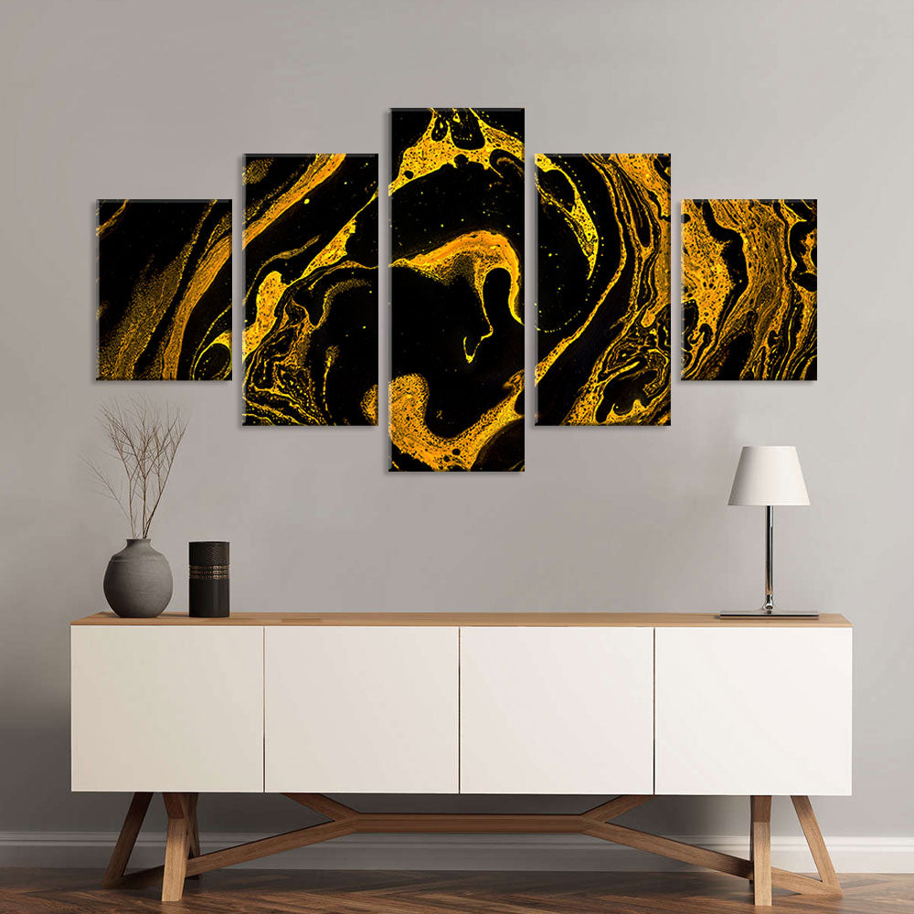 Abstract Gold Splash Canvas Wall Art