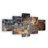 Abstract Gold and Gray Marble Canvas Wall Art