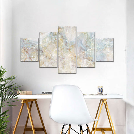 Abstract Gray Marble Lines Canvas Wall Art