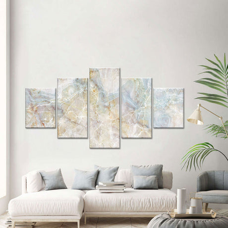 Abstract Gray Marble Lines Canvas Wall Art