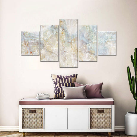 Abstract Gray Marble Lines Canvas Wall Art