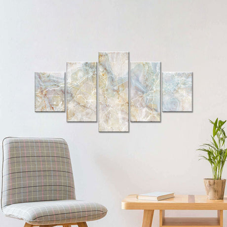 Abstract Gray Marble Lines Canvas Wall Art