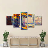 Abstract Morning in the Autumn Forest canvas wall art