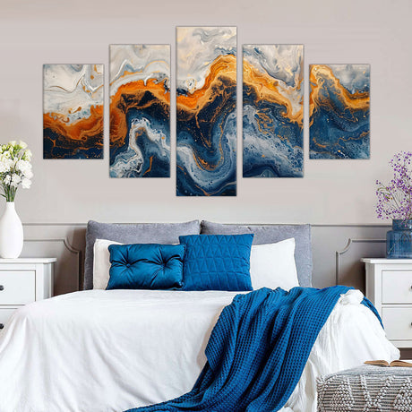 abstract ocean currents canvas wall art